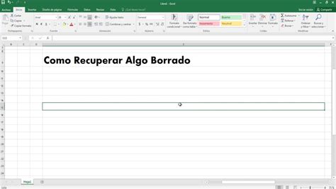 Como Recuperar Algo Borrado Por Error En Excel 2016 YouTube