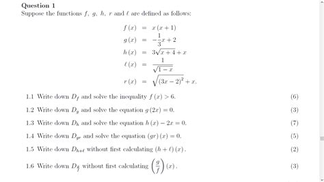 Solved Question 1 Suppose The Functions F G H R And I Are