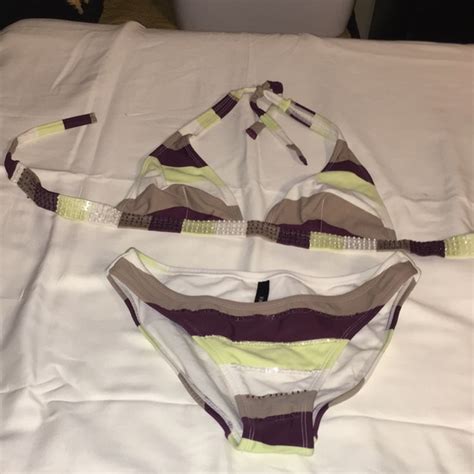 Vix Swim Very Cute Vix Piece Bikini Stripe Skirt Poshmark