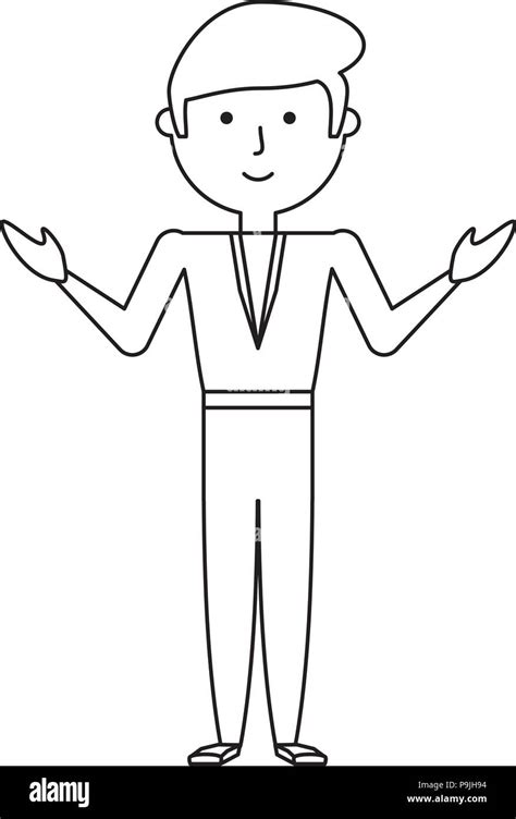 Man Standing Clipart Black And White