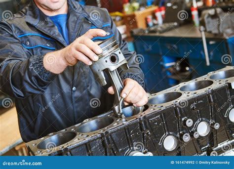 Diesel Truck Engine Repair Service Automobile Mechanic Installing