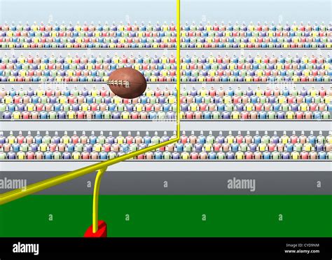 Illustrated American Football Field Goal with Crowd Stock Photo - Alamy