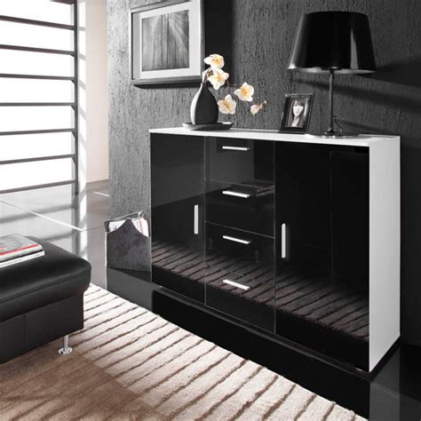 Komoda UNI biały czarny High Glossy Furniture Meble sklep