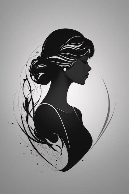 Premium Photo | Elegant black and white lady woman flat illustration ...