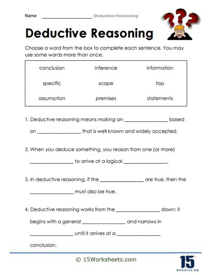 Deductive Reasoning Worksheets 15