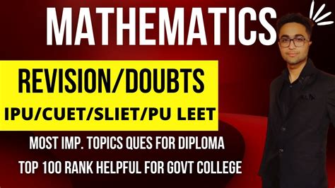 Superfast Revision Btech Lateral Entry Mathematics Pyq Ipu Dtu Leet