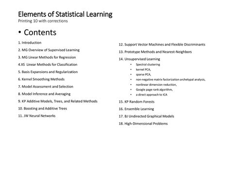 The Elements Of Statistical Learning Ppt Download