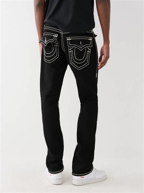 True Religion Ricky Super T Stitch Straight Jean In Black For Men Lyst