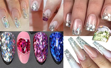 Amazon 24 Grids Rhombus Hexagon Mermaid Holographic Glitter Nail