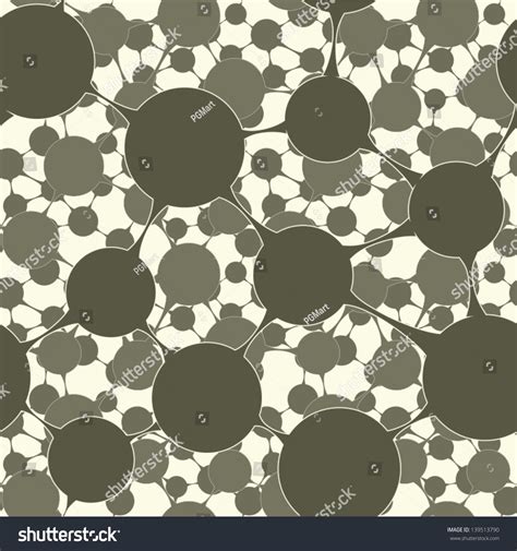 Molecular Structure Seamless Pattern Background Many Stock Vector