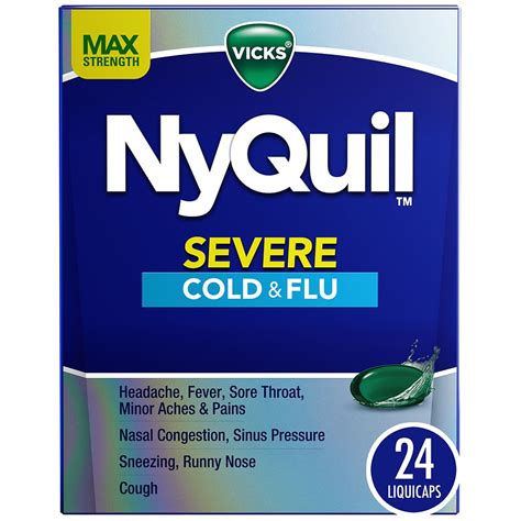 Vicks Nyquil Severe Cold Flu Nighttime Relief Liquicaps Walgreens