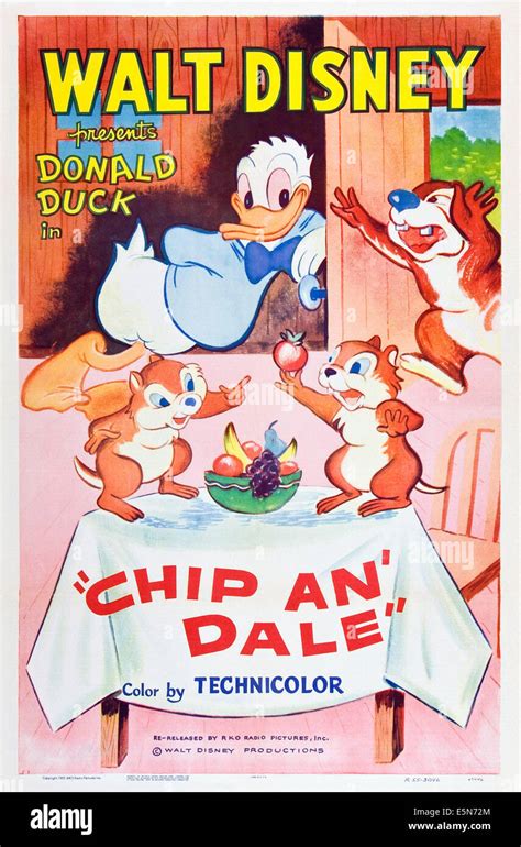 CHIP AN' DALE, Donald Duck (rear left), Chip and Dale (front), 1947 ...