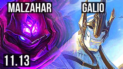 MALZAHAR Vs GALIO MID Rank 3 Malz 12 3 19 Legendary 500 Games