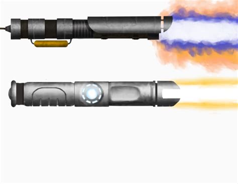 Iron Man themed lightsabers. Top is Mk 1, bottom is Mk 2. Still working on Mk 3 and above. : r ...