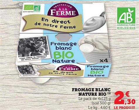 Promo Fromage Blanc Nature Bio Chez Hyper U ICatalogue Fr