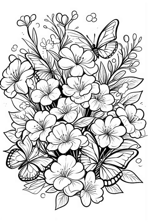 Premium Photo | A bouquet of flowers with butterflies and butterflies