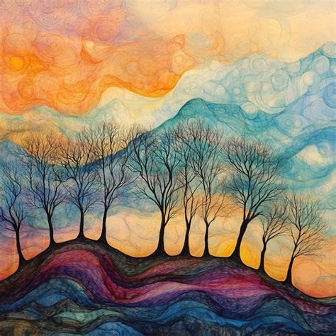whimsical autumn tree silhouette  stock photo public domain pictures