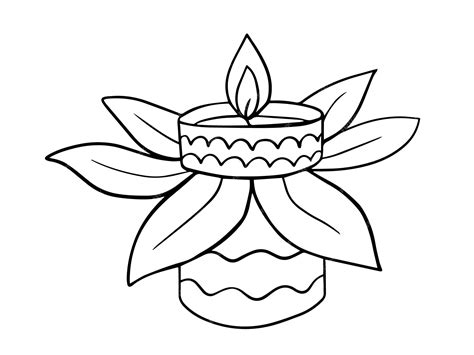 Premium Vector | Flower Diwali diya lamp sketch Vector hand drawn ...