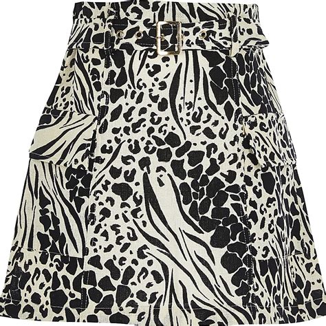 Girls Black Belted Utility Skirt River Island