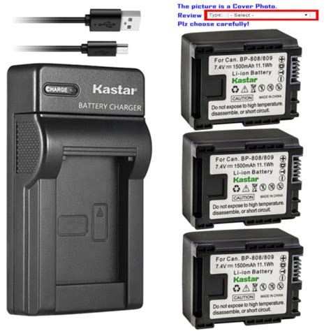 Kastar Battery Slim USB Charger For Canon BP 809 Canon VIXIA HF G10