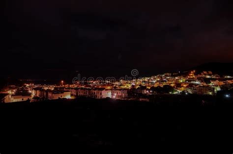 Beautiful View of Lights in Canary Islands in Spain with a Dark Night ...