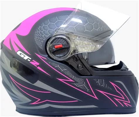 Capacete Moto Fw3 Gtx2 Rosa Fosco Oculos Fumê Interno 60