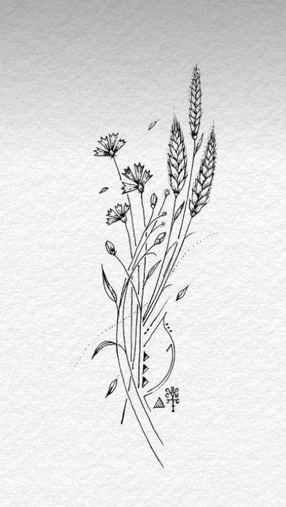 Pin By Anne Pinkava On Needles And Pins Wheat Tattoo Wildflower