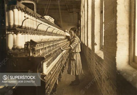 Underage Girl Working As Spinner Full Length Portrait Whitnel Cotton