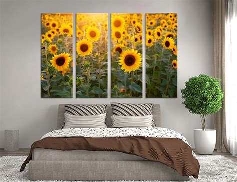 Sunflower Wall Art Sunflower Wall Decor Sunflower Canvas - Etsy