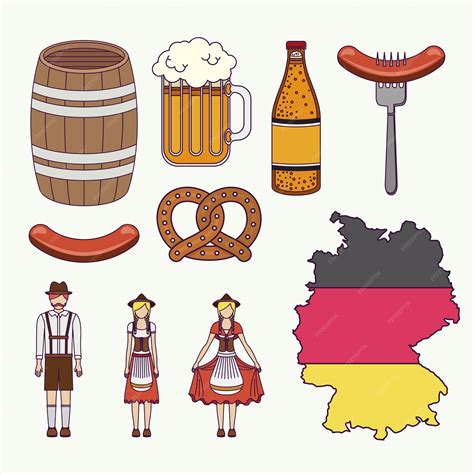 Premium Vector | Set icons culture germany vector illustration design