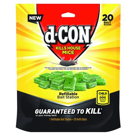 d-Con Refillable Mice Bait Station with Twenty Refill Bait Blocks