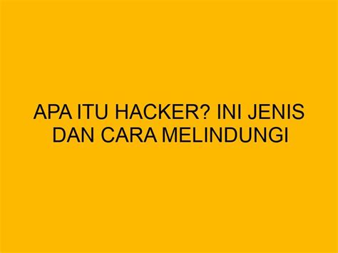 Apa Itu Hacker Ini Jenis Dan Cara Melindungi Website Bisnis Dari Mereka