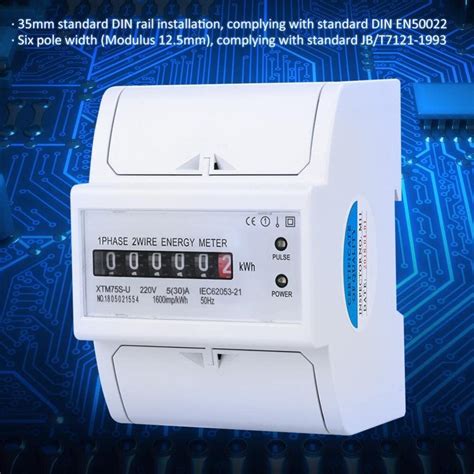 XTM75S-U электроэнергии AC 220V Счетчик DIN-рейки Цифровой 1-фазный ...