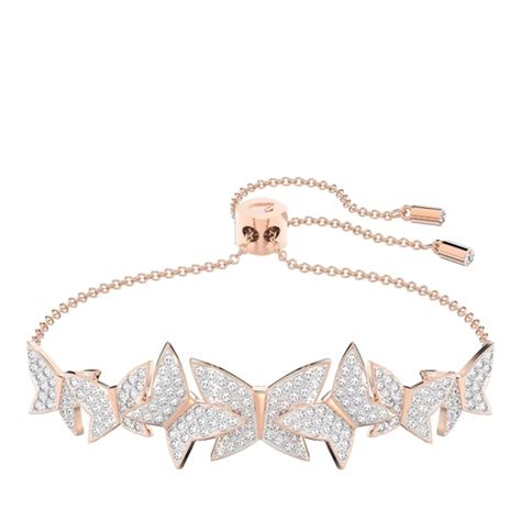 Swarovski Lilia Butterfly Gold Tone Plated White Bracelet