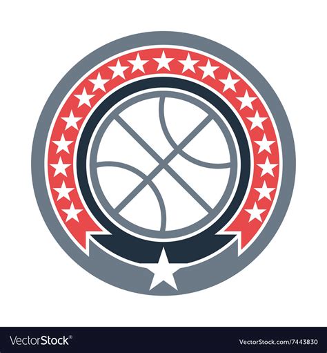 Basketball Badge With Stars Royalty Free Vector Image