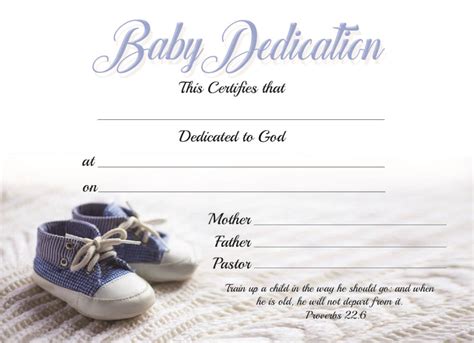 Baby Dedication Certificates Apostolic New Life Publications