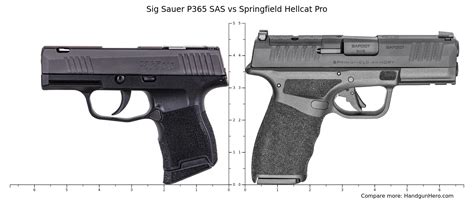 Sig Sauer P365 SAS vs Springfield Hellcat Pro size comparison | Handgun ...