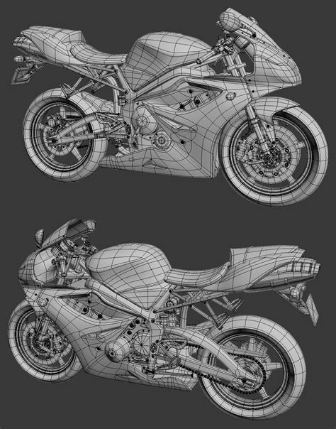 Triumph Daytona 675 Motorcycle — polycount