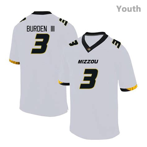 Youth Luther Burden Iii White Missouri Alumni Jersey