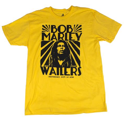 Bob Marley Vintage Concert Yellow Classic Reggae Music Art Mens T Shirt