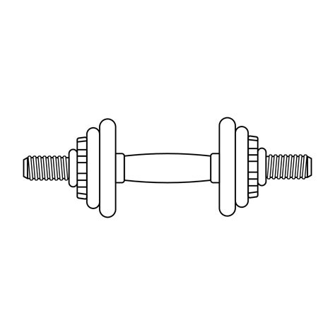 Dumbbell Outline Icon Illustration On White Background Vector