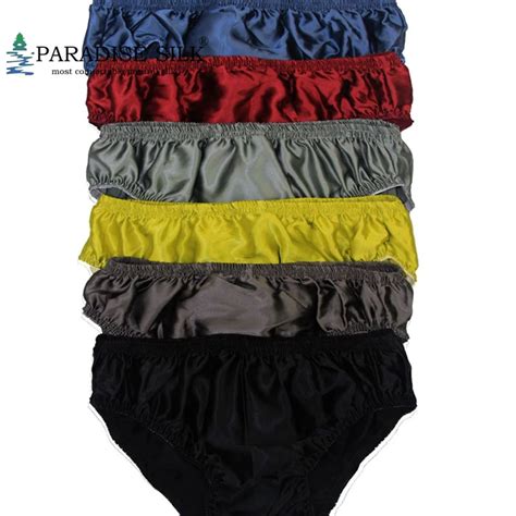 Men Panties Pairs Pure Silk Men Bikini Briefs Sexy Underwear Size S M L
