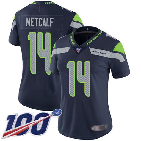 Seahawks D K Metcalf Steel Blue Team Color Women S Stitched