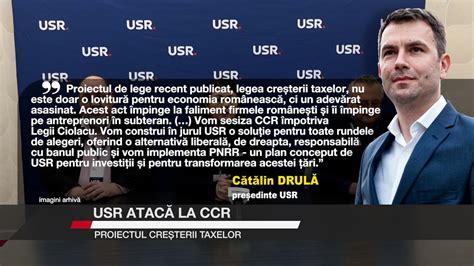 Usr Atac La Ccr Proiectul Cre Terii Taxelor