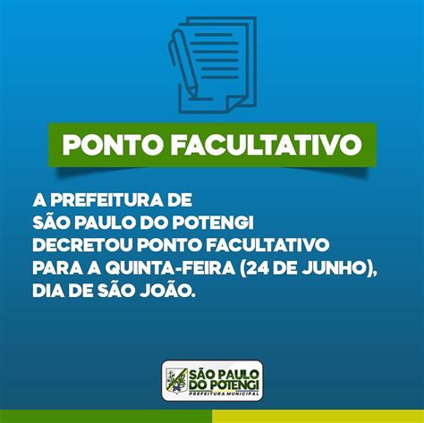 Prefeitura Decreta Ponto Facultativo No Dia 24 De Junho