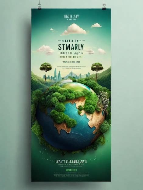 Premium Photo Happy Earth Day Posters And Leaves Saving The Planet