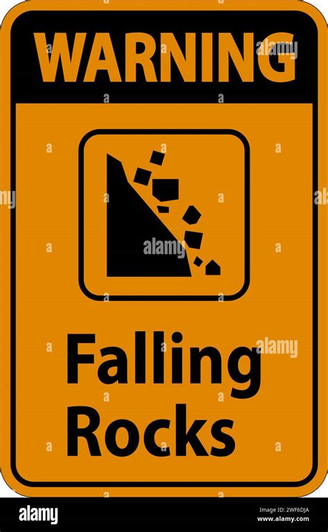 Warning Sign Park Sign And Guide Sign Falling Rocks Stock Vector