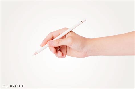 Hand Holding Pencil Mockup - PSD Mockup Download