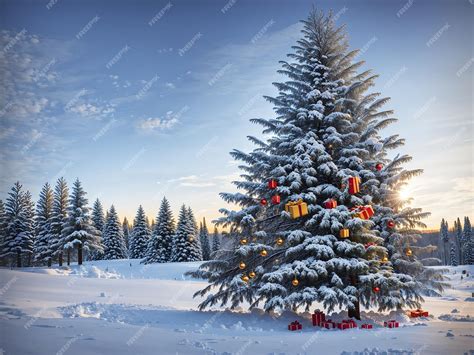 Premium AI Image | christmas tree with snow