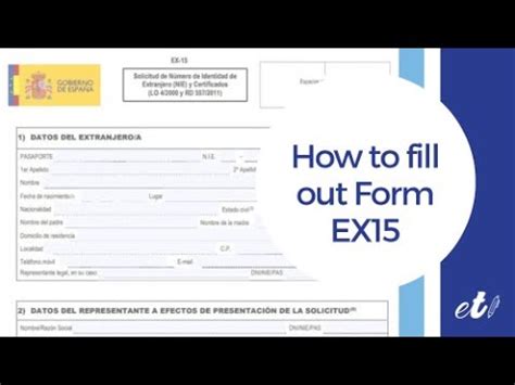 How To Fill Out Modelo EX15 Request The NIE In Spain YouTube